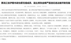 黑龙江省伊春市政协原党组成员、副主席张金铸被开除党籍