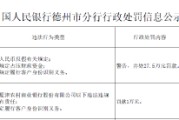 山东夏津农村商业银行被罚27.5万元：因违反人民币反假有关规定等三项违法行为类型