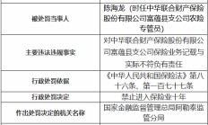 中华联合财险富蕴县支公司保险业务记载与实际不符 一农险专管员被禁业10年