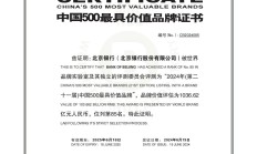 北京银行品牌价值提升160亿元首破千亿 位居《中国500最具价值品牌》榜第85位！