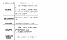 中国人寿中卫分公司被罚0.5万元：委托未进行执业登记的个人从事保险代理业务