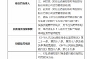 山西昔阳农村商业银行被罚96万元：因关联交易管理不到位 员工行为管理不到位等