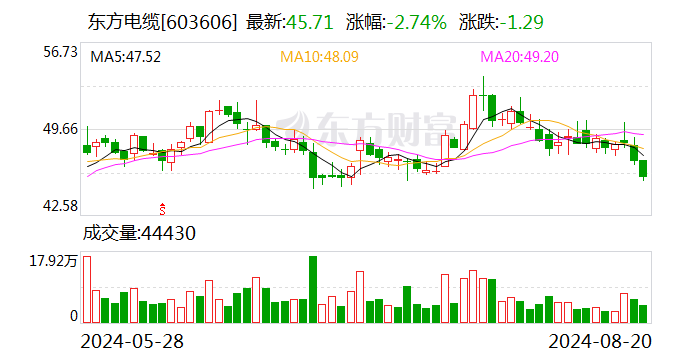 中银证券给予东方电缆增持评级 海缆业务阶段性承压 持续完善国内布局静候需求释放