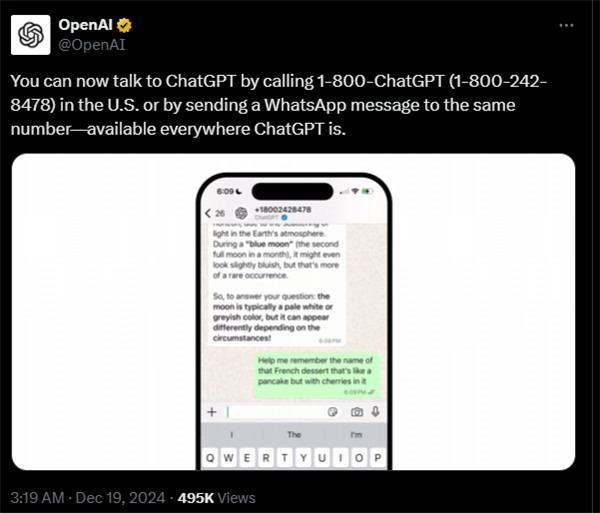 OpenAI又一王炸！ChatGPT可以打电话了：老年机、座机也能用